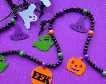 Halloween Garland for Mantle, Handmade Halloween Home Decor, Halloween Party Decorations, Seasonal Tree Decor, Spooky Season Decorations
