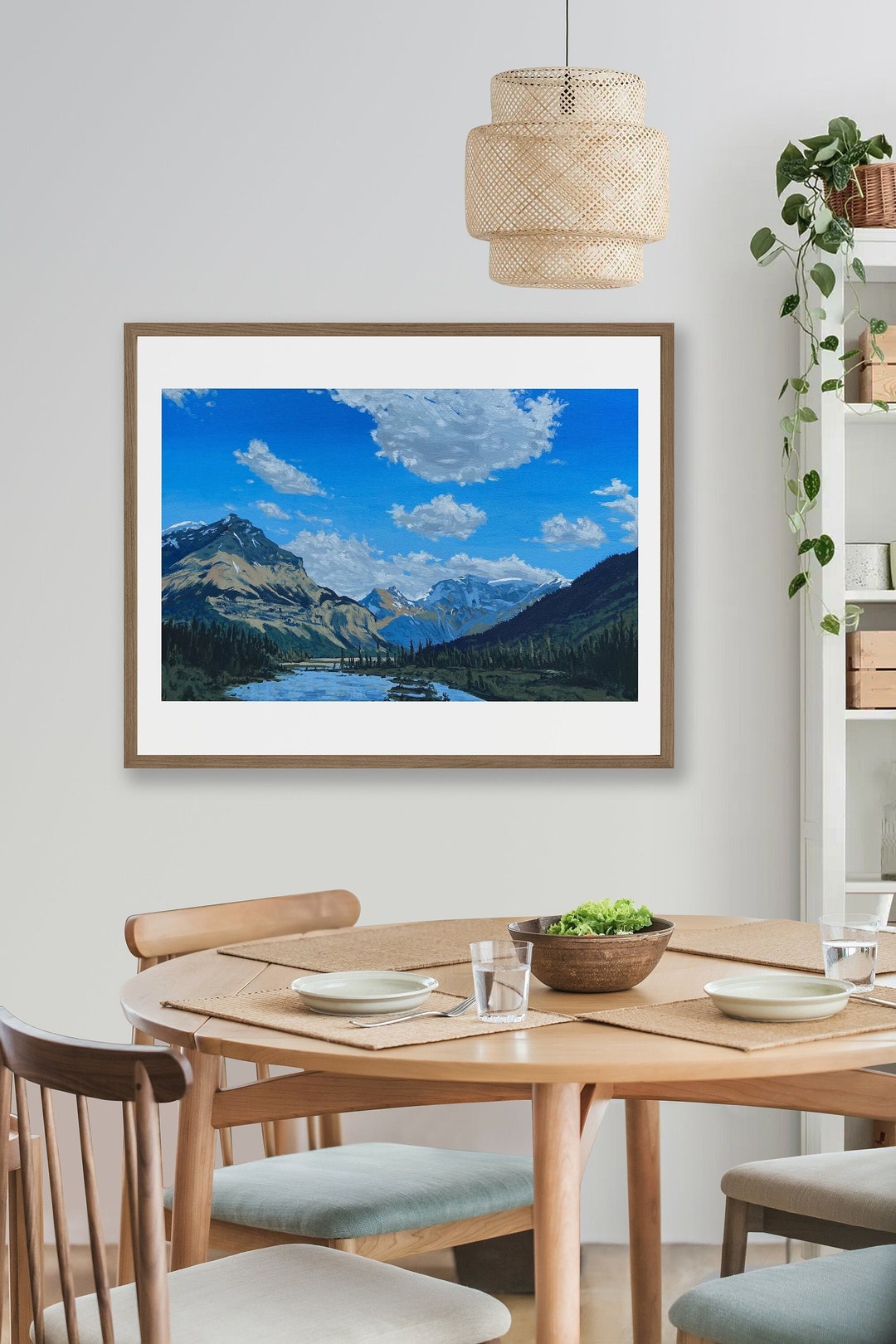 Printable Canadian Rockies Acrylic Painting | Landscape Art Print ...