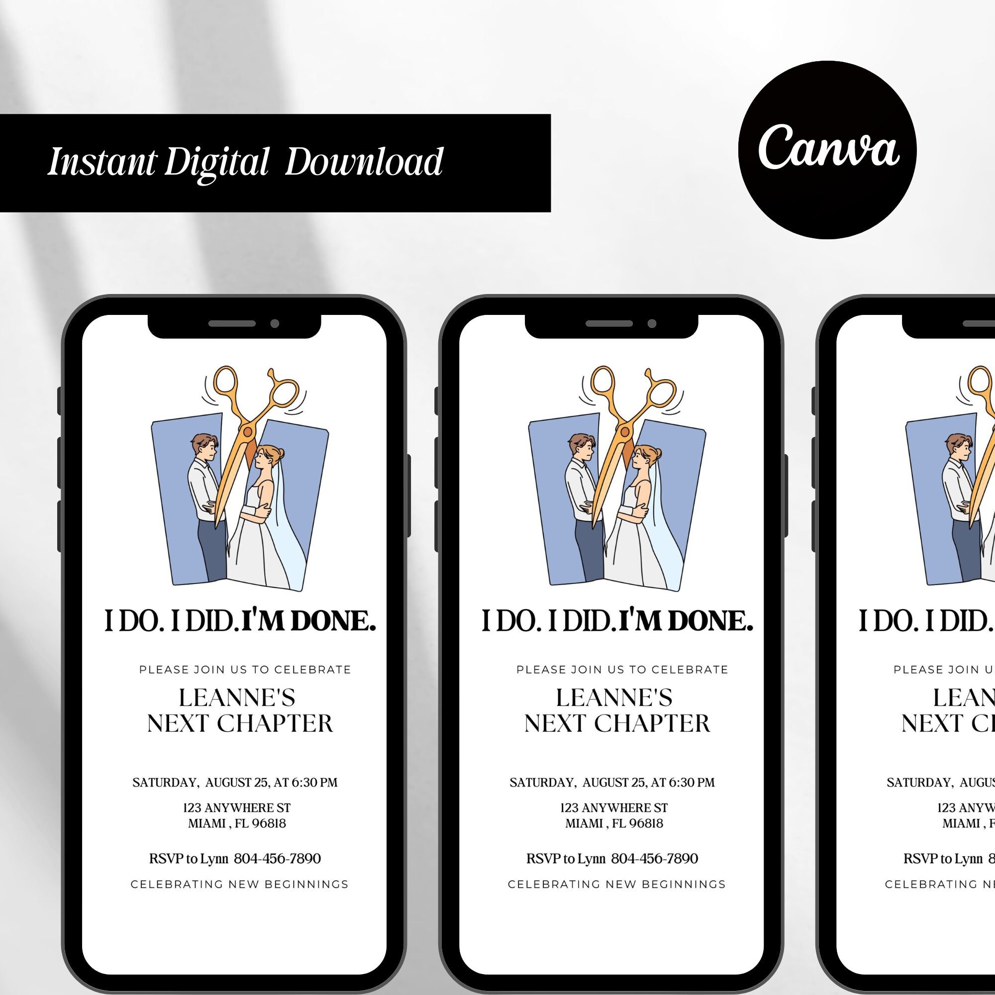 I Do I Did Im Done Divorce Party Invite Minimalist Divorce Etsy I Do I Did Im Done Divorce Party Invite Minimalist Divorce Etsy