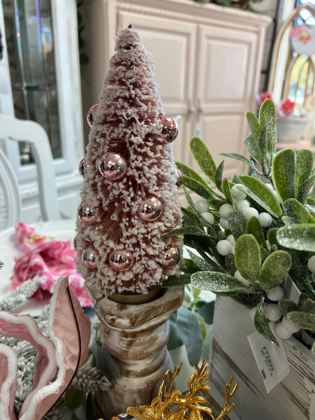 Vintage Pink Bottle Brush Tree, Light Pink Bottlebrush Tree With Small