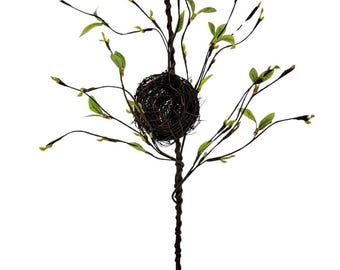 Tallo de nido de pájaro, lindo tallo de nido de pájaro, decoración de primavera, decoración de Pascua,