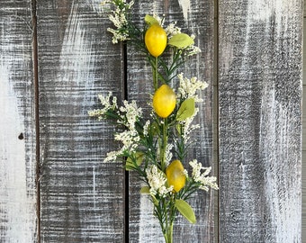 Ramo de limones con flores, ramo de limones artificial de 28” con flores verdes