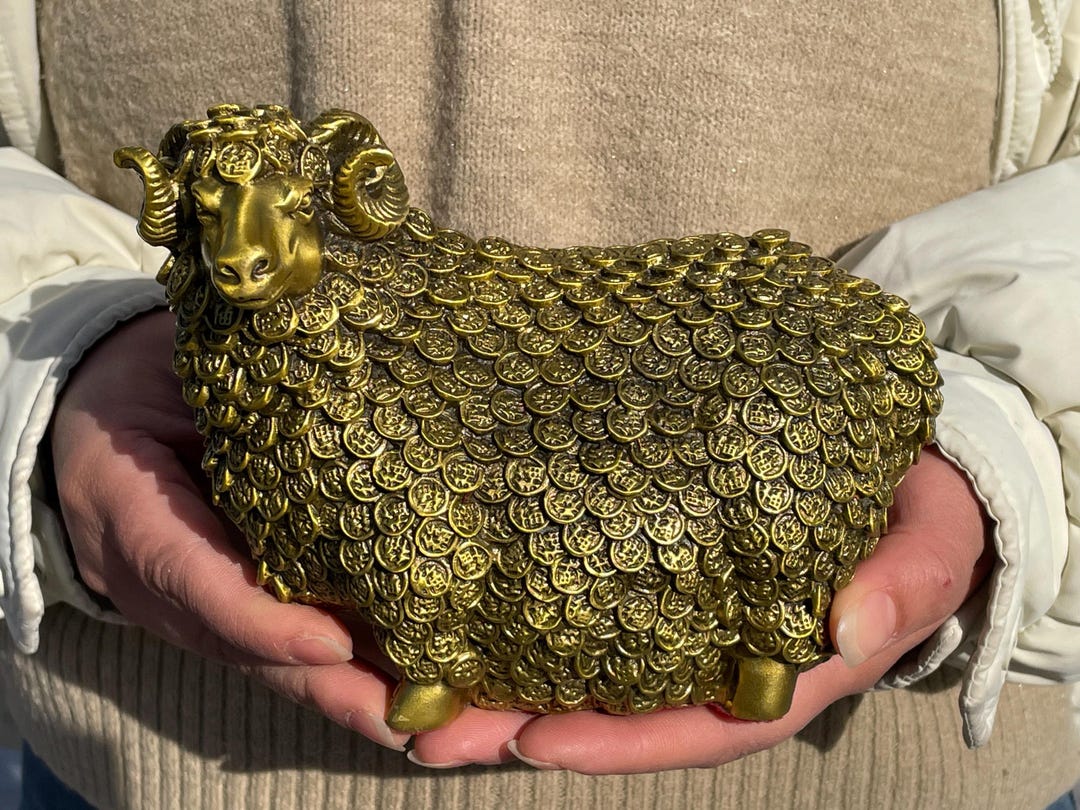 Exquisite Copper Sheep Statue Handcrafted Perfect Symbol of Good ...