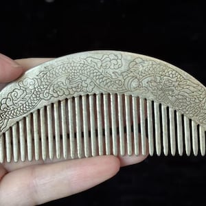 Vintage Exquisite Sterling Copper Travel Comb, Floral Design Antique Unique Rare,Comb  Silver Plated Original Unique Design Lady Hair Comb