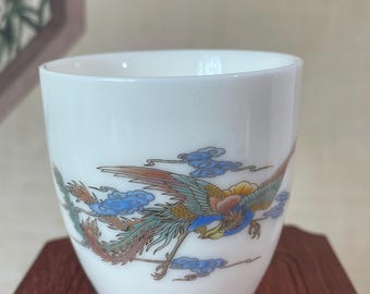 Exquisite Hand-Painted Phoenix Ceramic Tea cup Gongfu Tea Cup, Chinese Style Coffee cup ,Unique Great gift .