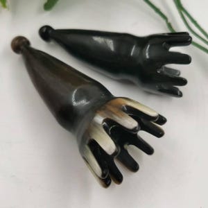 1 peine de masaje de cuerno de búfalo natural, peine de masaje de cabeza, peine de masaje facial, regalo para madres, peine de pelo Guasha, peines de masaje multifuncionales