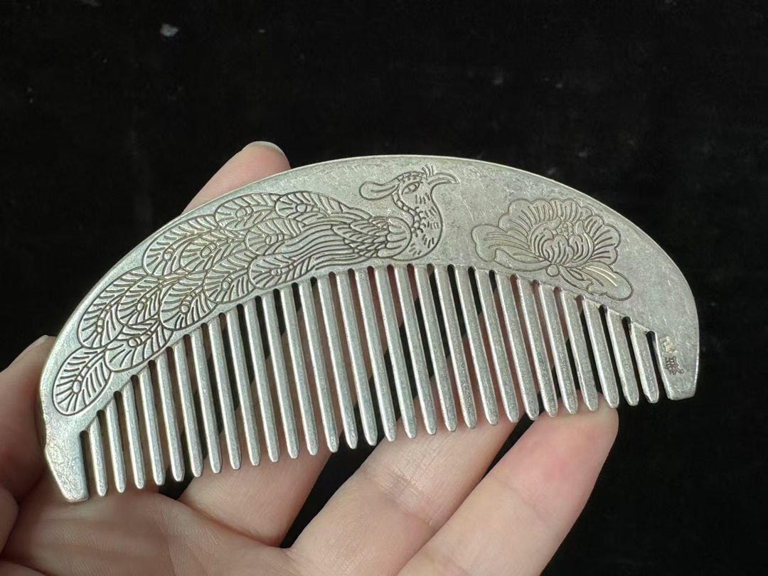 Vintage Sterling Copper Travel Comb, Floral Design Antique Unique Rare ...