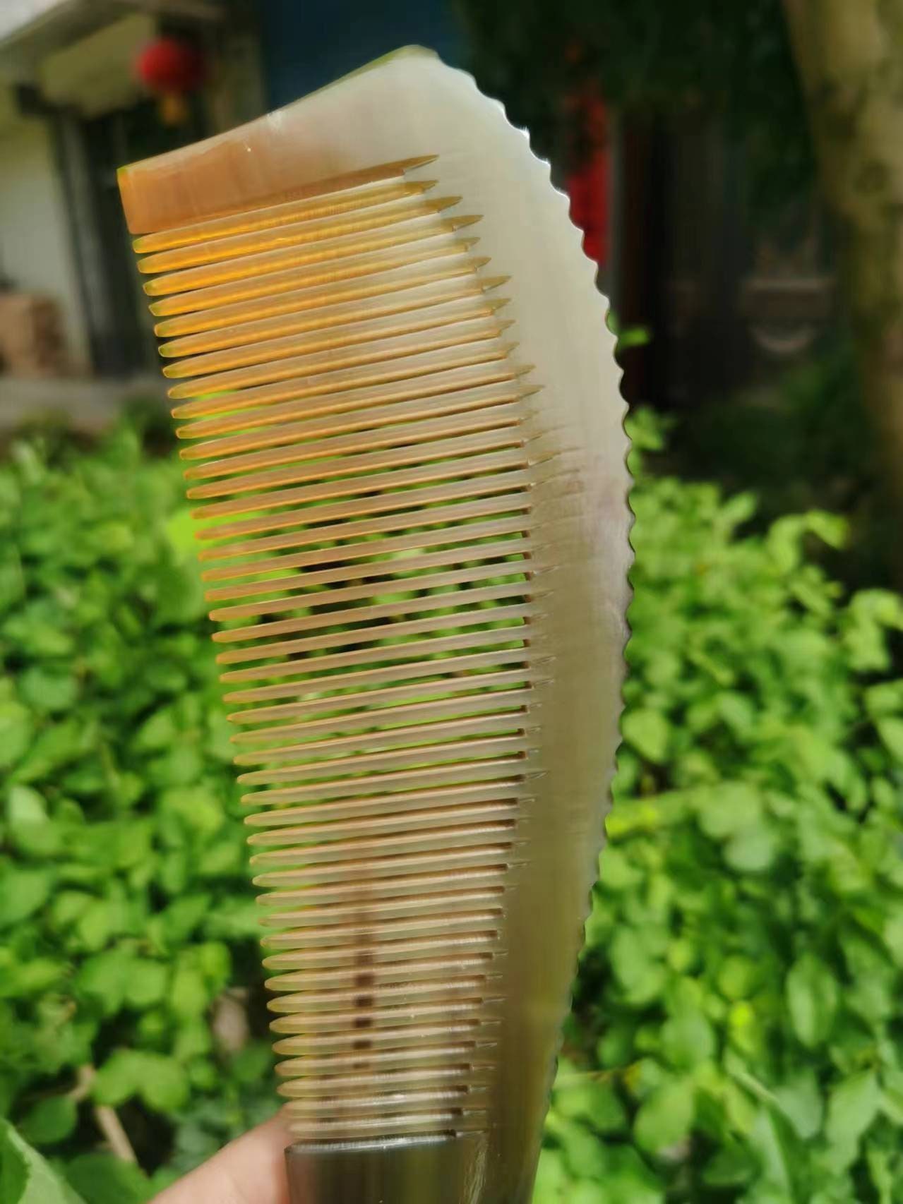 10natural Boutique Cattle/yak Horn Comb Hair Brush, Handle Horn Massage ...