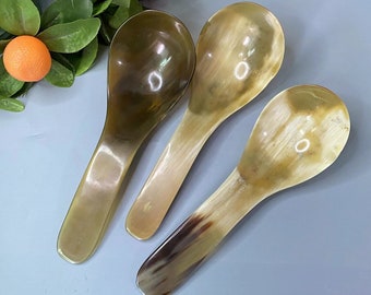 1 Pcs Real Horn Spoon Handcrafted For Viking Events Cosplay stirring spoon  ice cream teaspoon Buffalo Horn Spoons