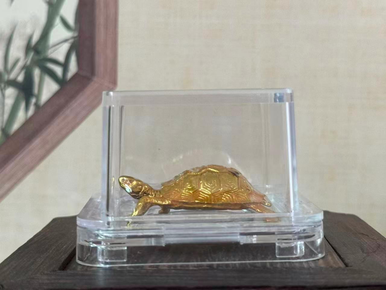真鍮製の亀の彫刻、風水長寿の亀、富をもたらす動物の置物、家庭や 