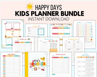 Daily Planner for Kids, School Planner, Student Planner, Chore Chart for Kids, Daily Responsibility Chart, Homeschool Planner
