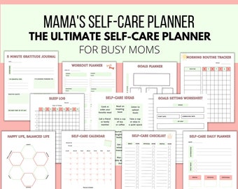 2024 Planificador de cuidado personal de mamá ocupada, rastreador de bienestar, calendario de cuidado personal, registro de sueño, gratitud imprimible, cuidado personal para padres idea de cuidado personal