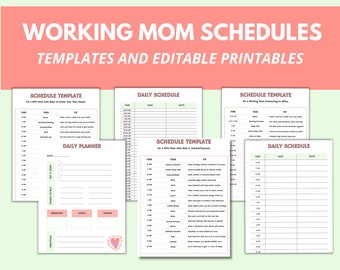 2023 Working Mom Editable Schedule Template, Working Mom Schedule With Infant, Printable Busy Mom Planner, Working Mom Daily Schedule - Etsy