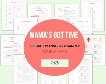 2023 Busy Mom Planner PDF, 140 Pages, Home Management Binder & Organizer, Cleaning Schedule for Working Moms, A4, A5, Happy Planner, Letter