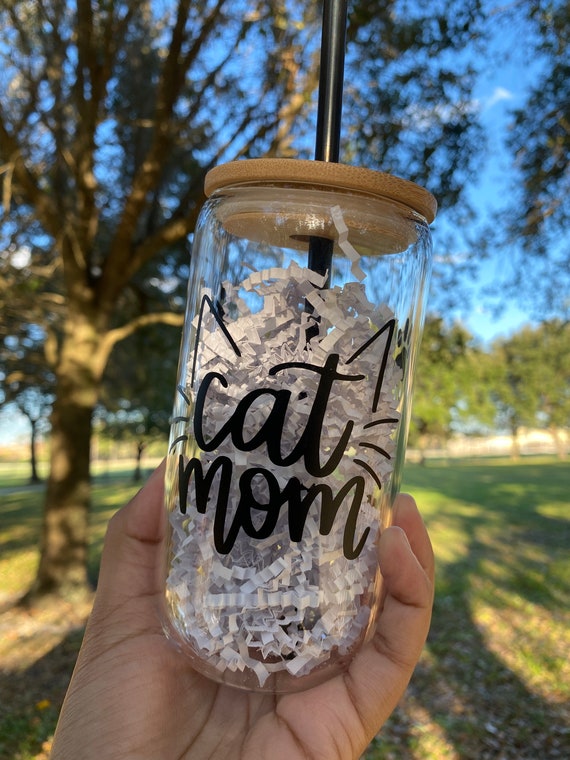 Mama Themed Designs 16oz Glass Tumbler w/ Bamboo Lid & Straw