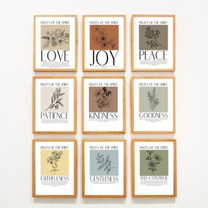 Set of 9 Fruits of the Spirit Digital Art Print