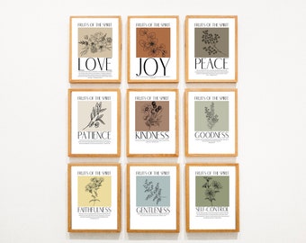 Set of 9 Fruits of the Spirit Digital Art Print