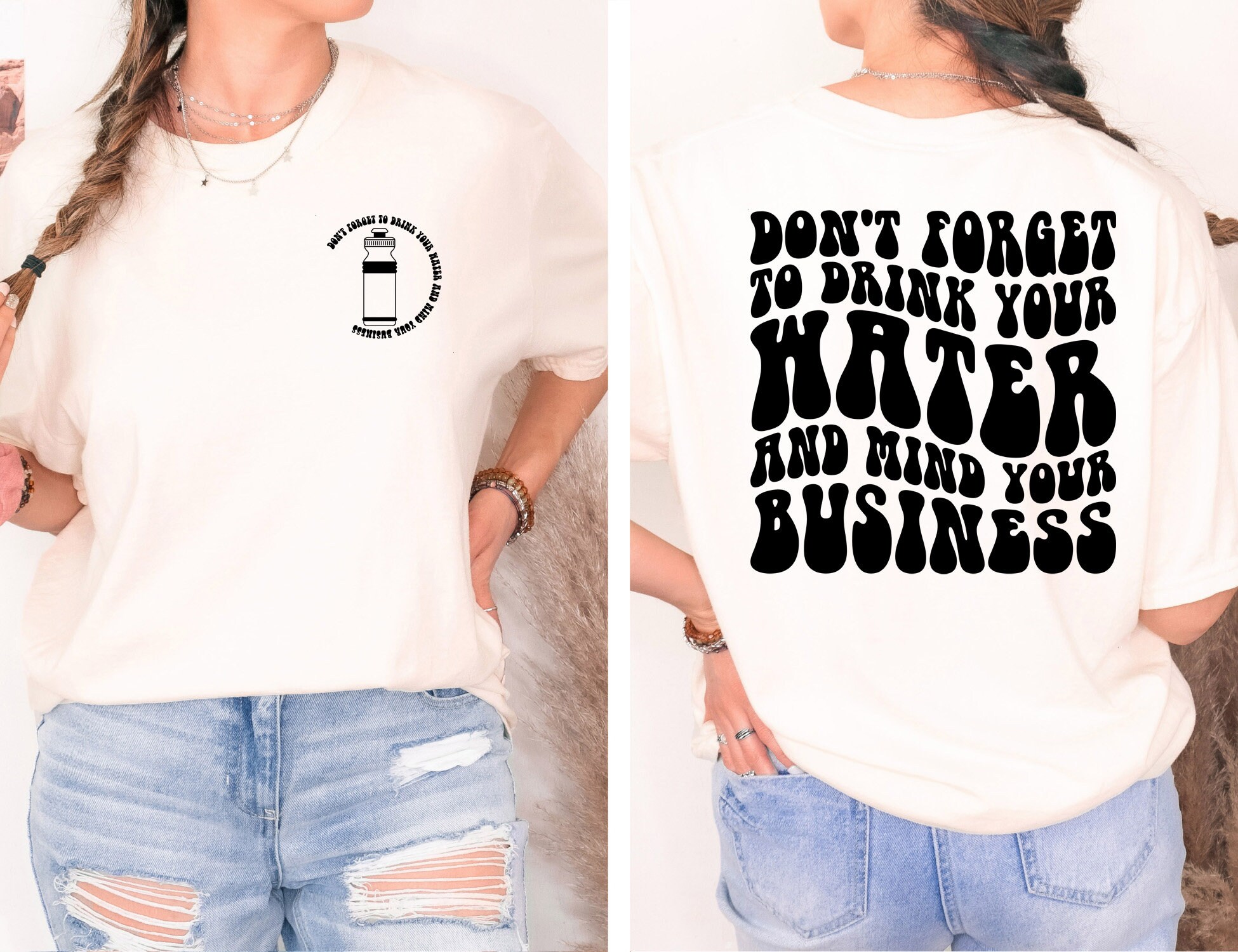 Mind Your Business Shirt Drink Water Shirt Motivational - Etsy