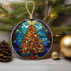 Christmas Leafy Tree Ornament Decor, Christmas Celebration Ornament, Round Ornament, Gift Exchange, Xmas Tree Gift, Christmas Decor