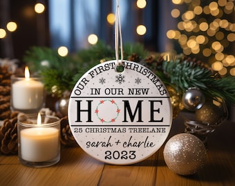 Personalized Our First Christmas in our new Home gift for Wife, Christmas star Ornament, Christmas 2023 Ornament,25 Christmas Treelane Gift.