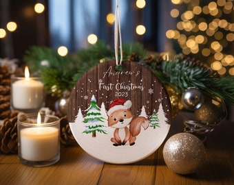 Personalized First Christmas Ornament Gift For Baby Boy, Christmas Tree Ornament,Snow White Christmas Ornament, Christmas Baby Gift.