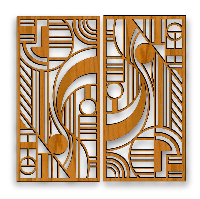 Large Frank Lloyd Wright Inspired Laser Cut Vector File Panel Etsy