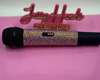 Hand Rhinestoned crystal wireless Microphone