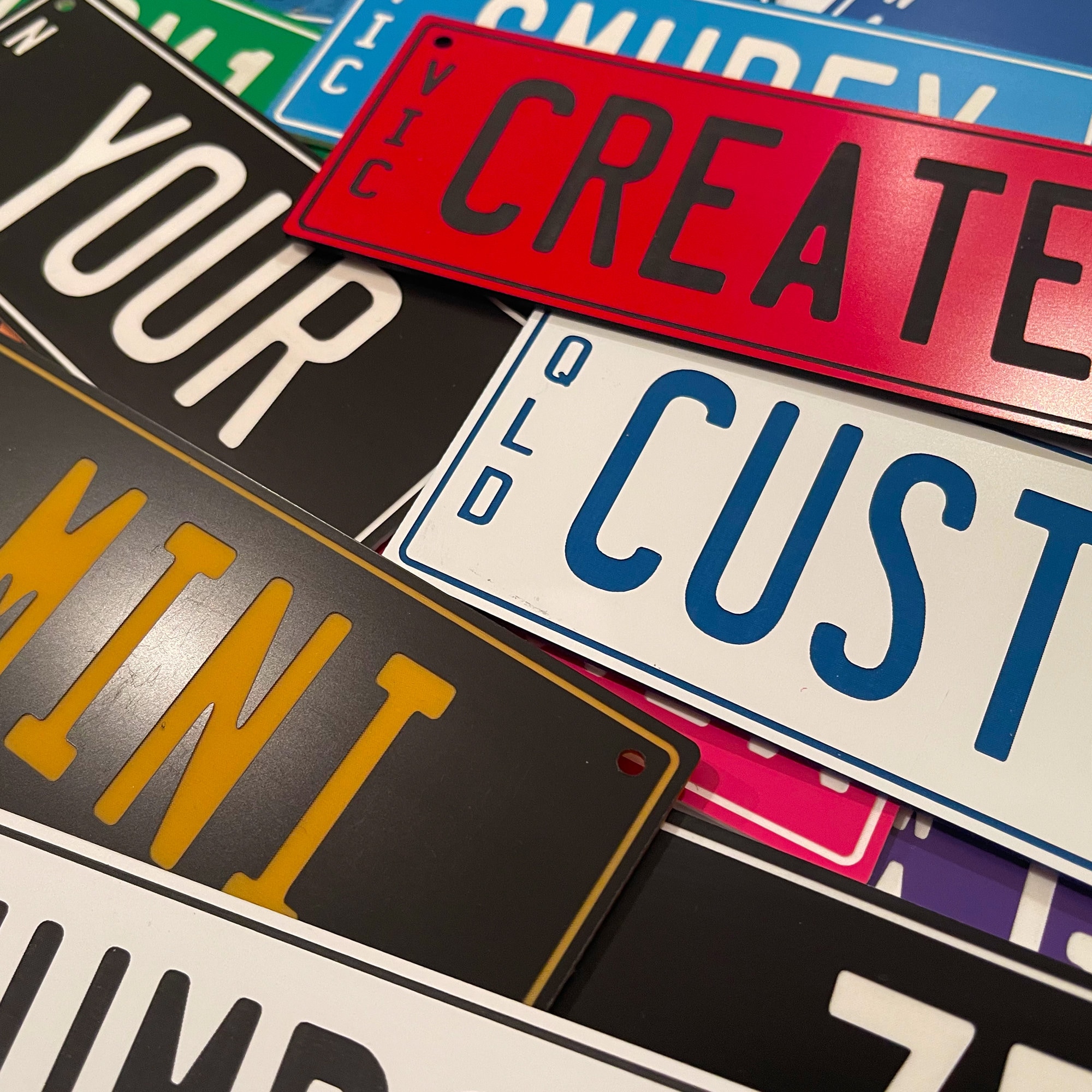 Pvc Number Plate PVC Laser Etched Custom Personalised Bicycle or Scooter Mini License ...