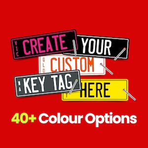 PVC Laser Etched Waterproof Custom Personalised Ride On Car Mini Number License Plate Key Ring 6.5cm x 2cm
