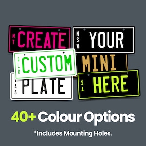PVC Laser Etched Custom Personalised Bicycle or Scooter Mini License Number Plate WITH Mounting Holes 14cm x 6cm