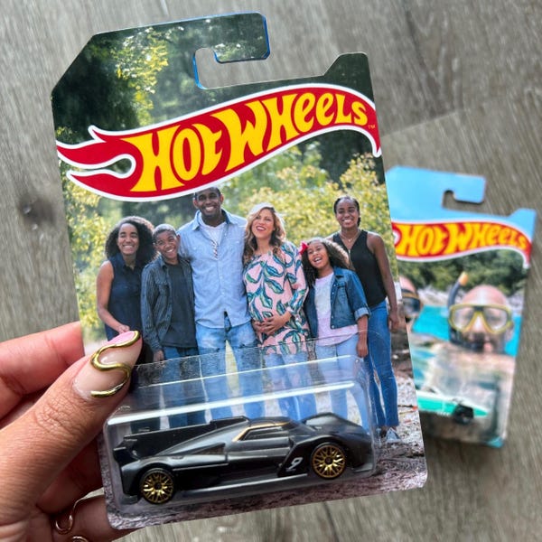 Personalized Hot Wheels Car Gift - Custom HotWheels Backing - Custom Hot Wheels Packaging