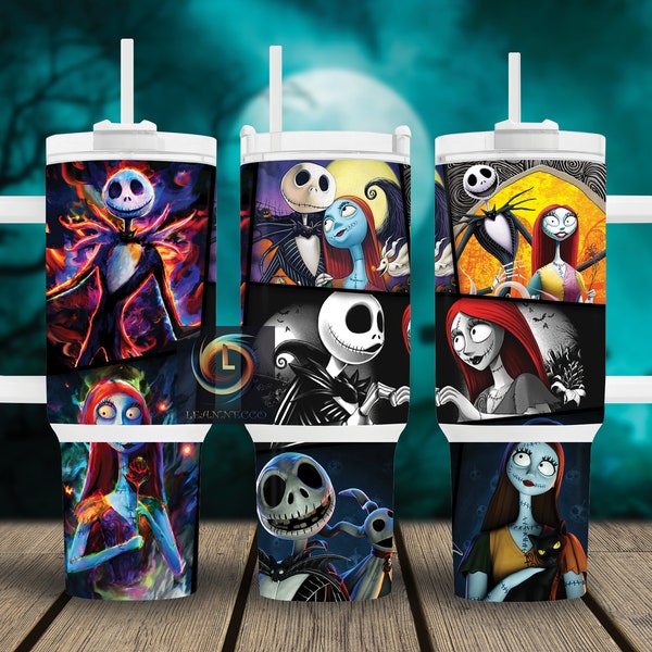 Halloween Movie 40oz Tumbler Wrap Png Sublimation Designs | Villains Character 2 Pieces For Tumbler Wrap Png | Digital Download