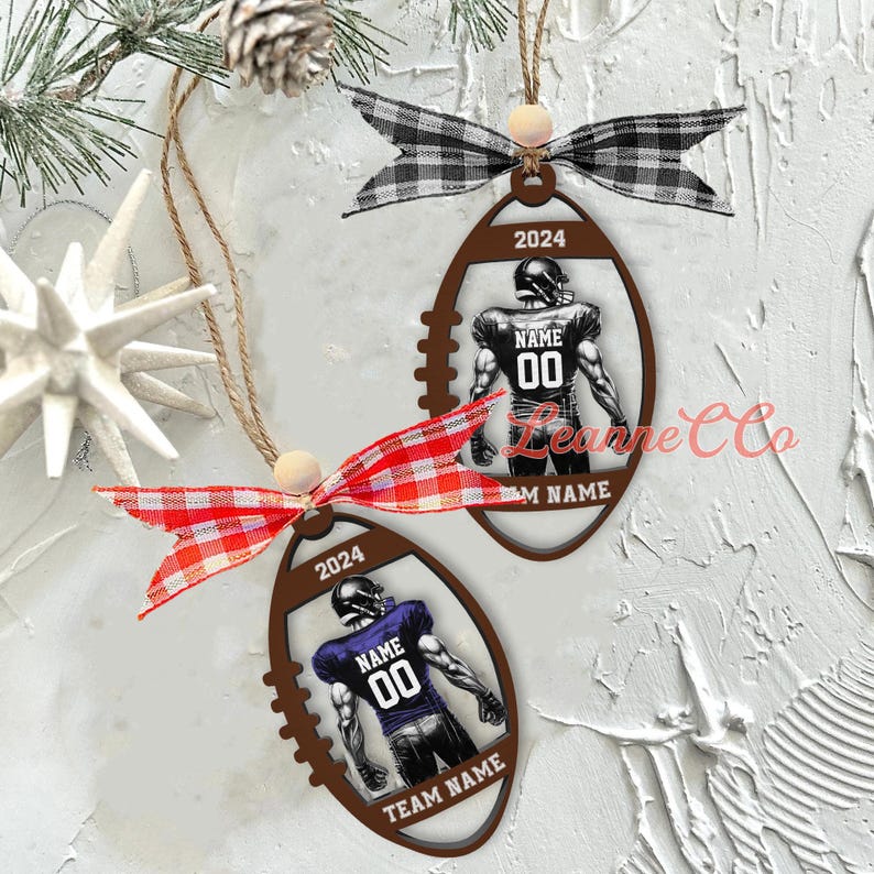 Personalized Football Ornament, Custom American Football Team Ornament