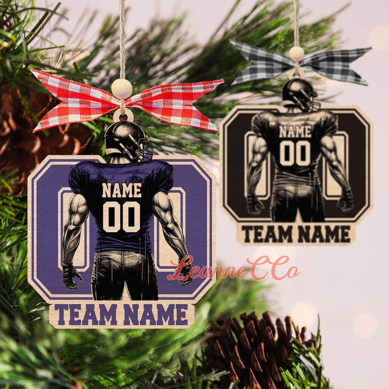 Personalized Football Ornament, Custom American Football Team Ornament