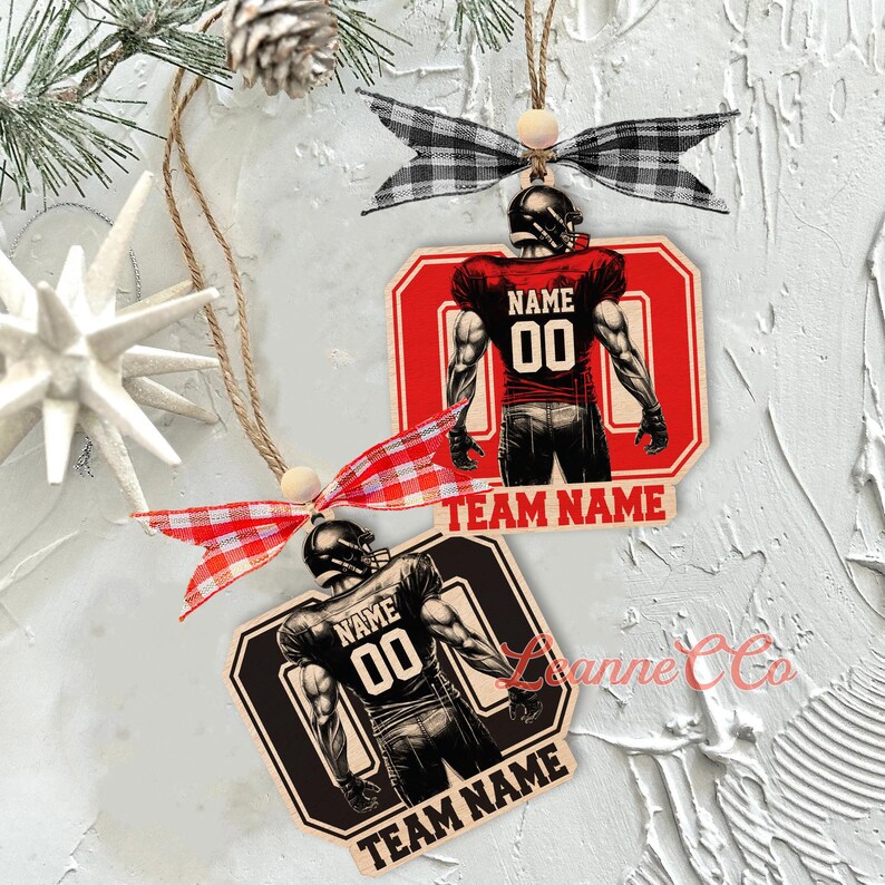 Personalized Football Ornament, Custom American Football Team Ornament