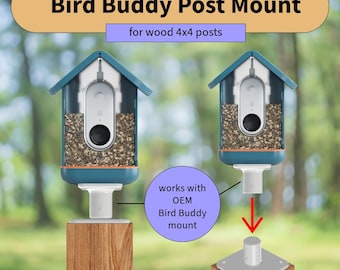 Adaptador para montaje en poste – Se adapta a postes de madera de 4x4 – Compatible con comedero Bird Buddy