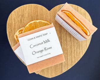 Coconut Milk Orange Rose Hand and Body cold process soap