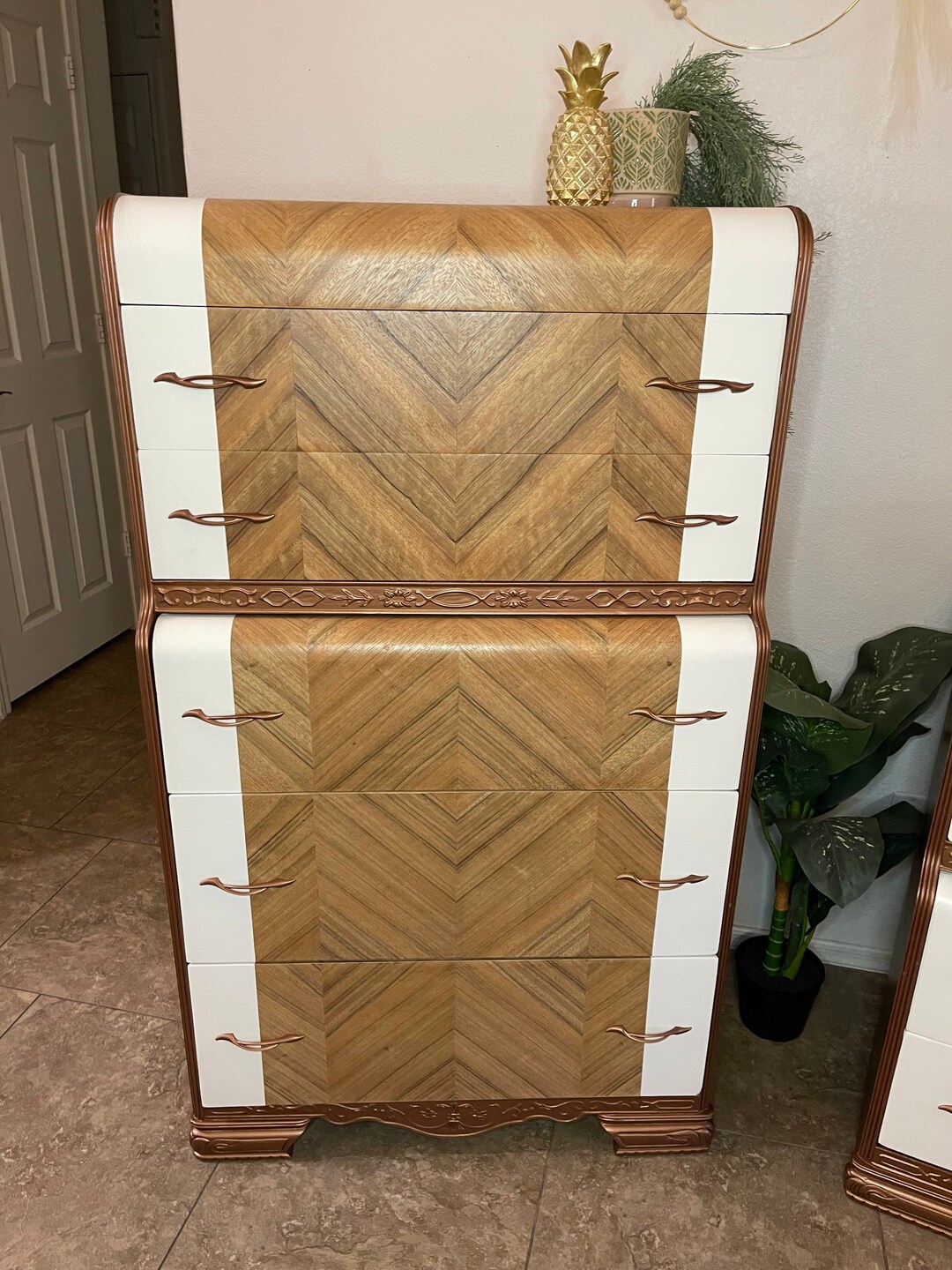 Soldvintage Waterfall Dresser Refinished Etsy