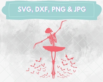 Ballerina Skeleton SVG: Halloween Ballet Clipart (Digital Download)