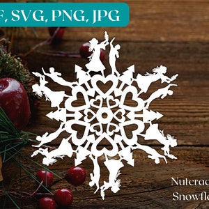 Nötknäpparen snöflinga SVG: Balettprydnad, juldekoration (digital nedladdning)