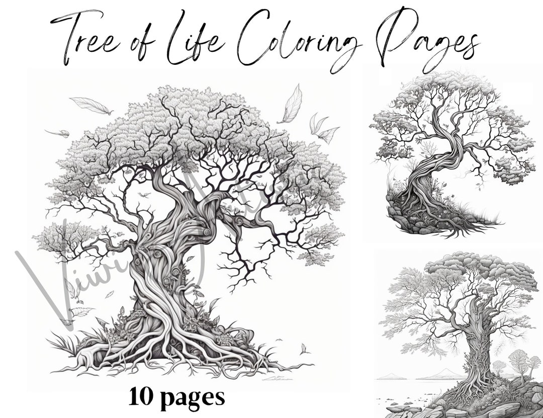Tree of Life Coloring Pages | Coloring Pages for Adult | Tree Coloring ...