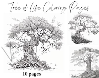 Tree of Life Coloring Pages: Adult Coloring Book (PDF)