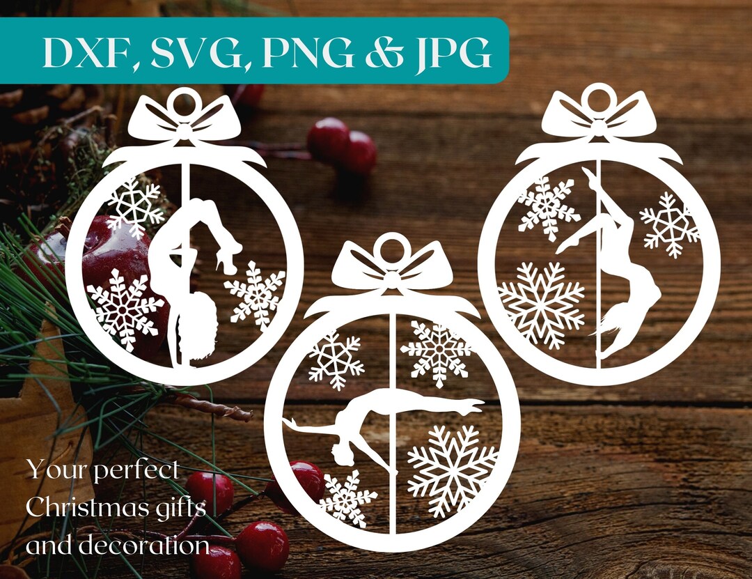 Pole Dance, Pole Fitness Christmas Decoration Baubles dxf, Svg, Png for ...