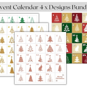 Advent Calendar Printable | DIY Advent Calendar| Advent Gift Tags | Christmas Countdown Printable | Christmas Stickers | Advent Stickers