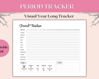 Seguimiento del ciclo menstrual, seguimiento del período imprimible, insertos de agenda A5 (descarga en PDF)