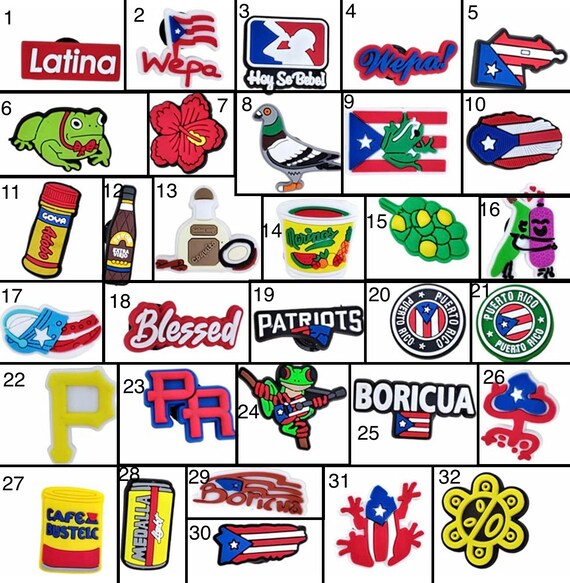 Puerto Rico Croc Charms PR Jibbitz Puerto Rico Jibbitz Puerto