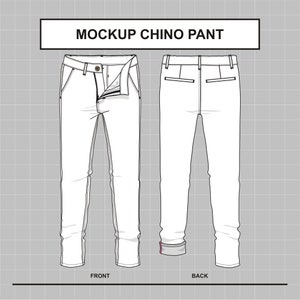 Chino Pant Vector Mockup Template Illustrator