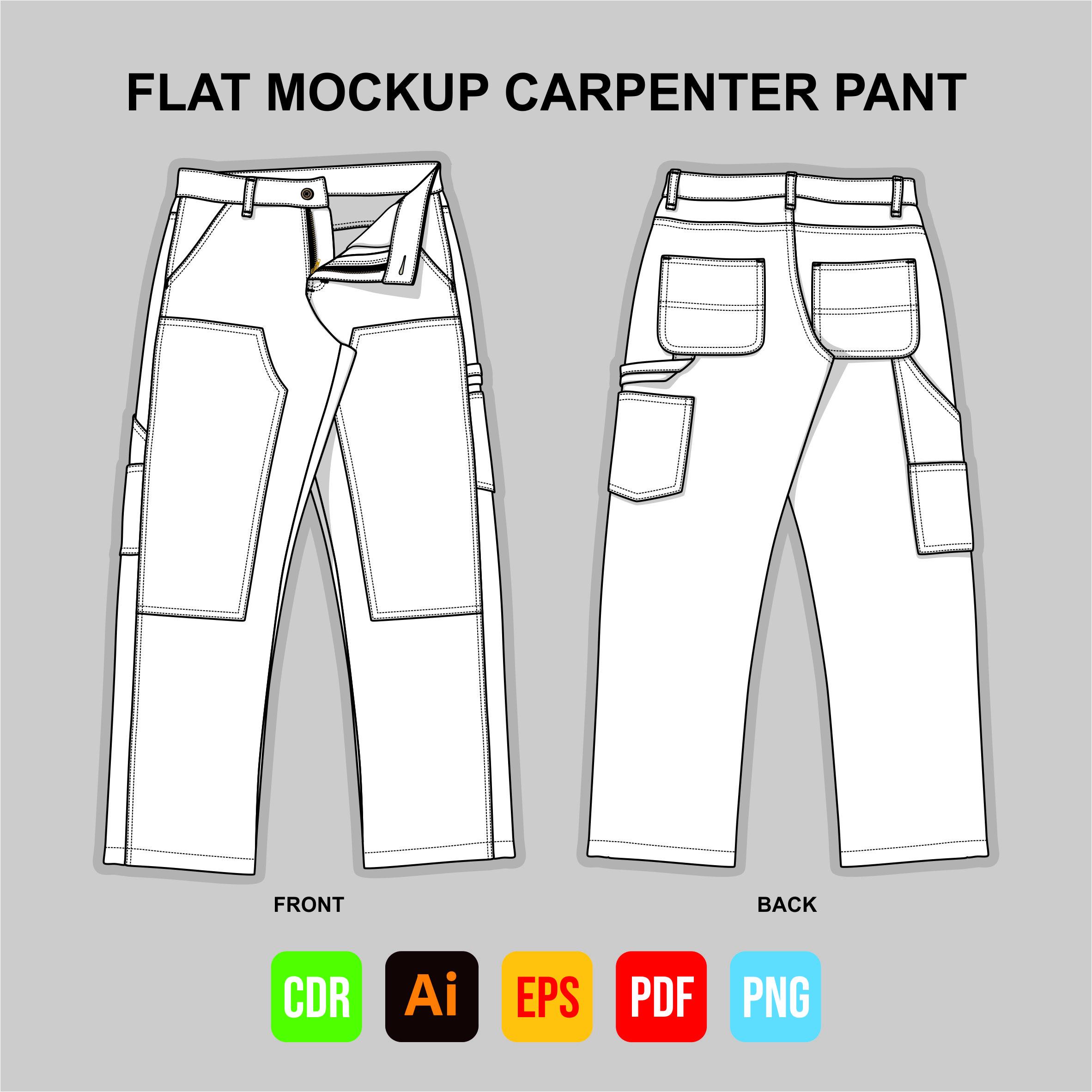 Carpenter Pants Flat Mockup