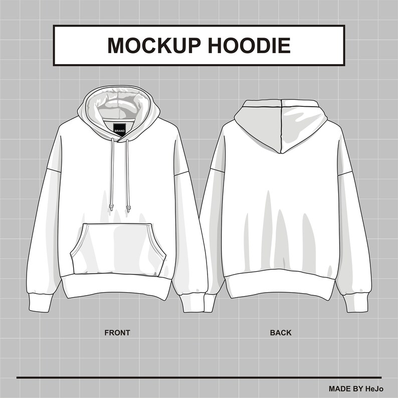 Hoodies Pullover Mockup Vector - Etsy