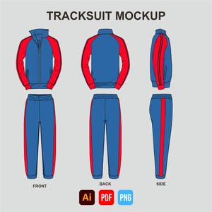 Trainingsanzug Mockup flache Vektor-Illustration Adobe Illustrator